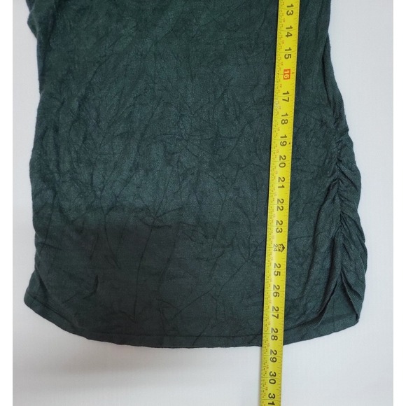 Maurices Tunic Top Off Shoulder Ruched Long Sleeve Green Medium - Picture 6 of 6